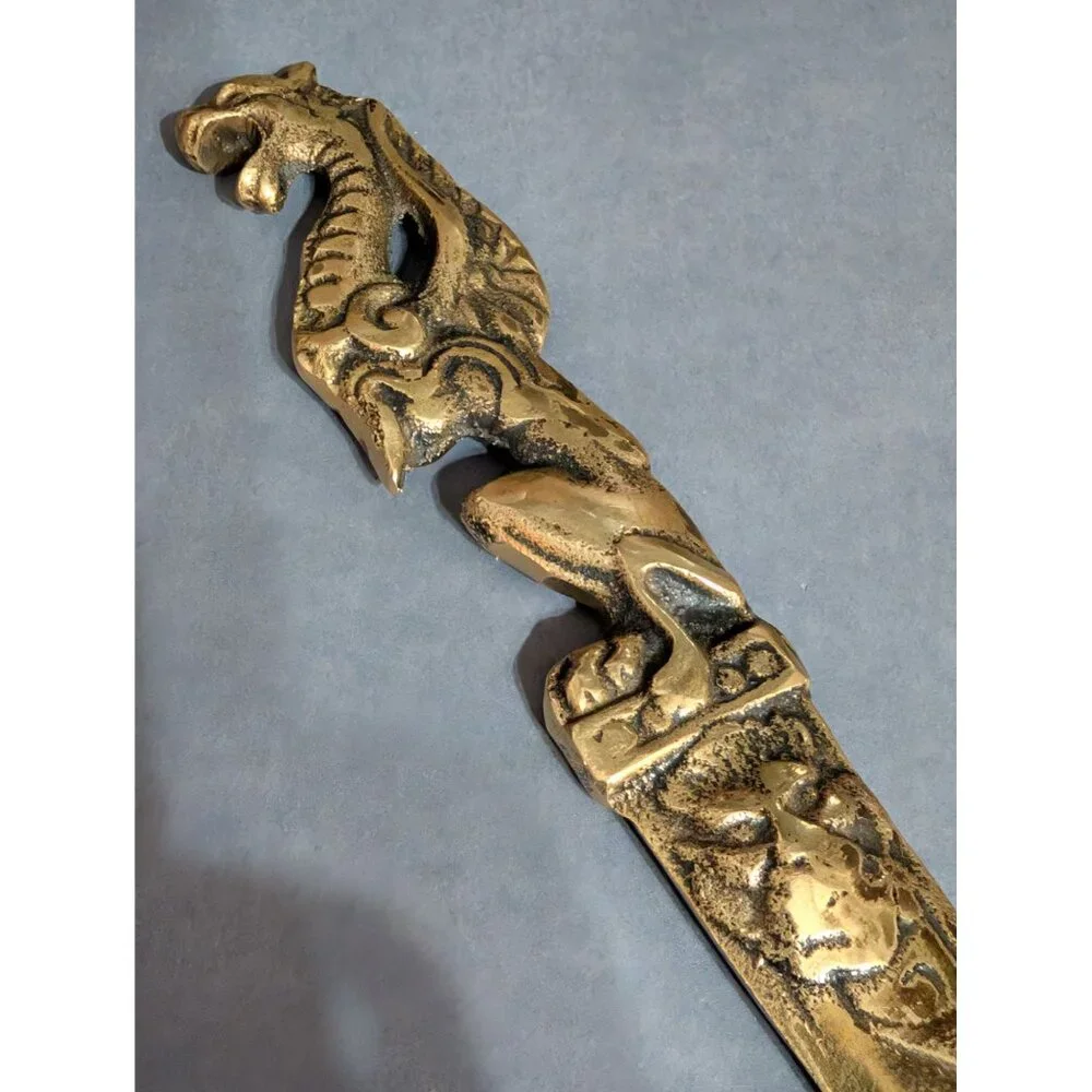 Dragon Griffin Letter Opener Solid Brass 9 in Restored Made in England